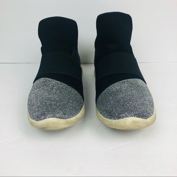 Steve Madden Shoes | Steve Madden Iman Silverblack Slip‎ On sneakers Size 9 - Picture 3 of 10